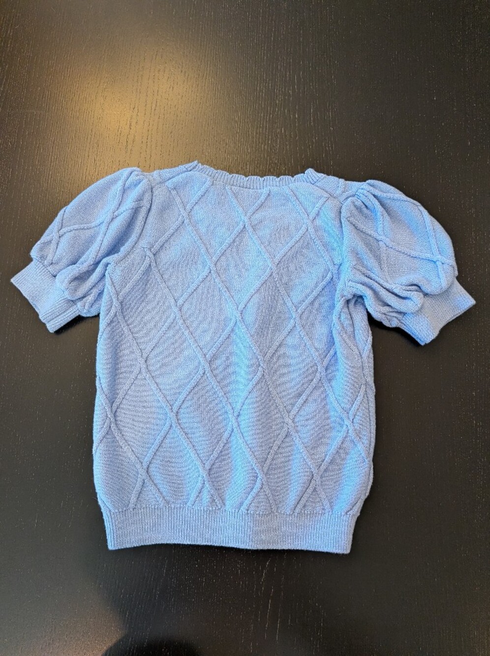 Janie and Jack Light Blue Knit Puff Sleeve Sweater Top - Picture 7 of 7